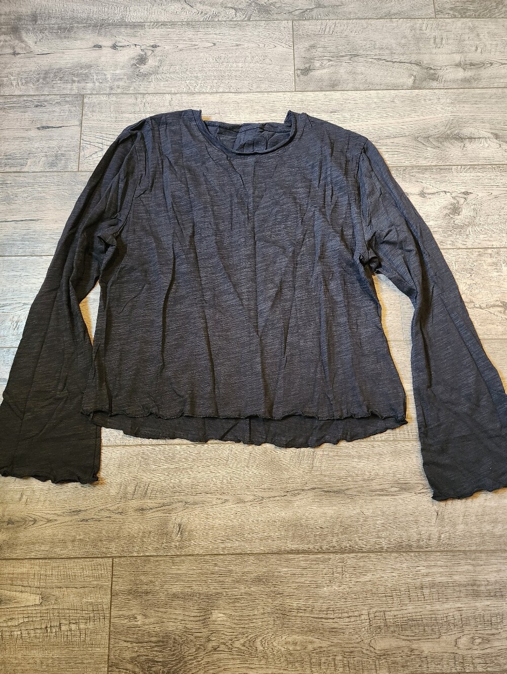 NWT Sofias Choice Womens Size XL Black Flared Long-Sleeve Shirt Lightweight